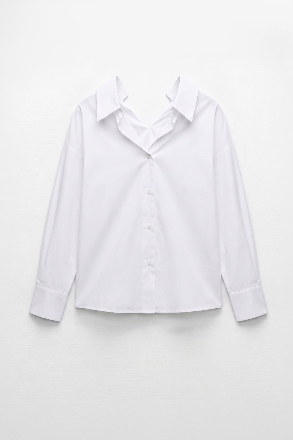 100% Cotton Open Collar Shirt White