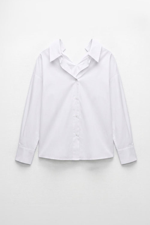 100% Cotton Open Collar Shirt White