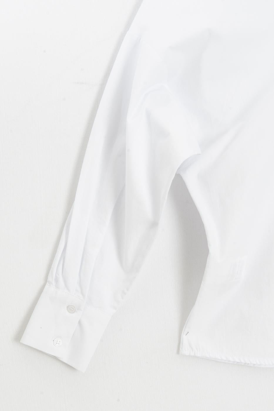 100% Cotton Open Collar Shirt White