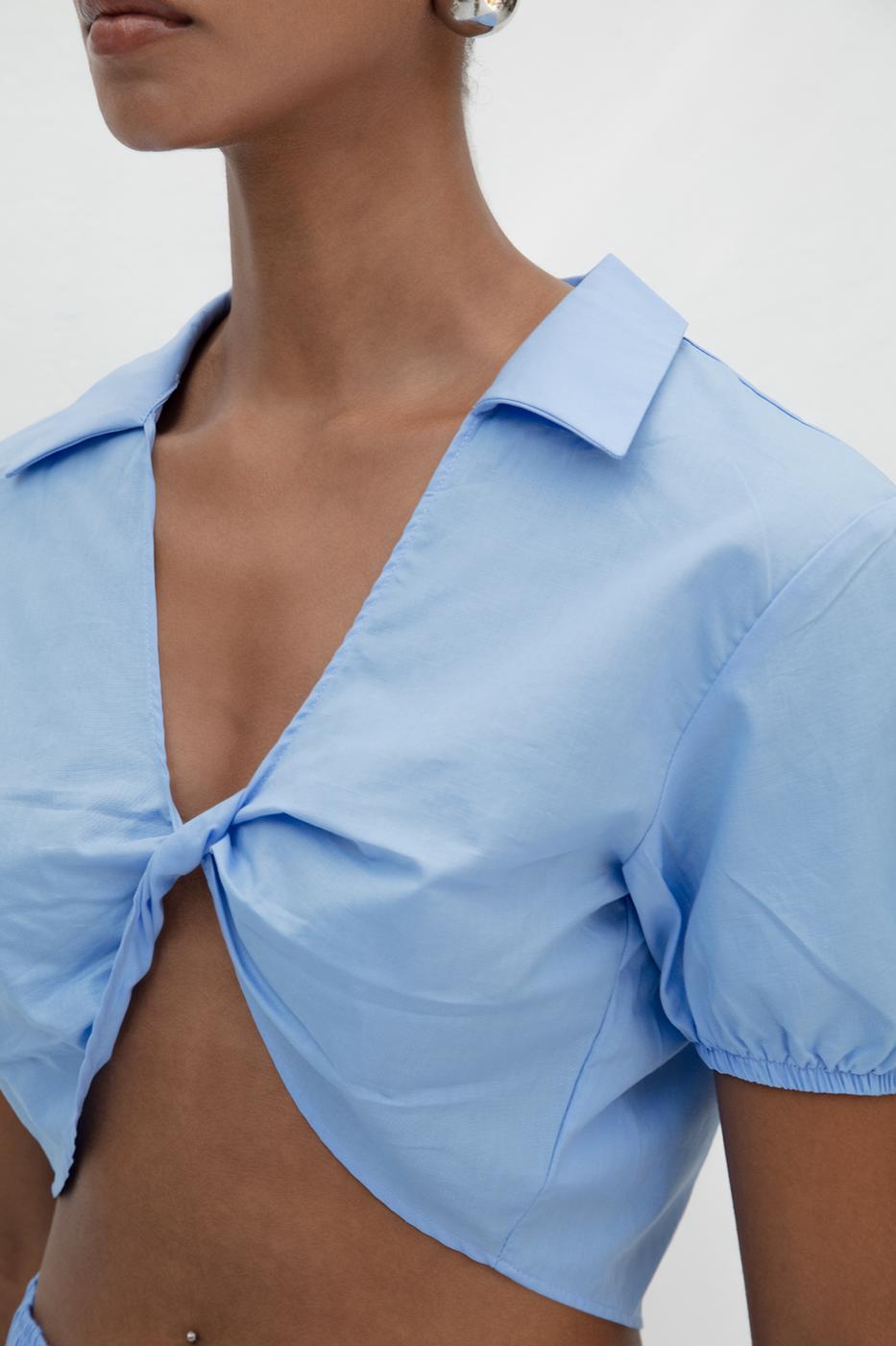 100% Cotton Twist Crop Blouse