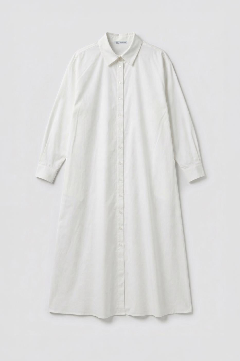100% Cotton Oversize Shirt Dress White
