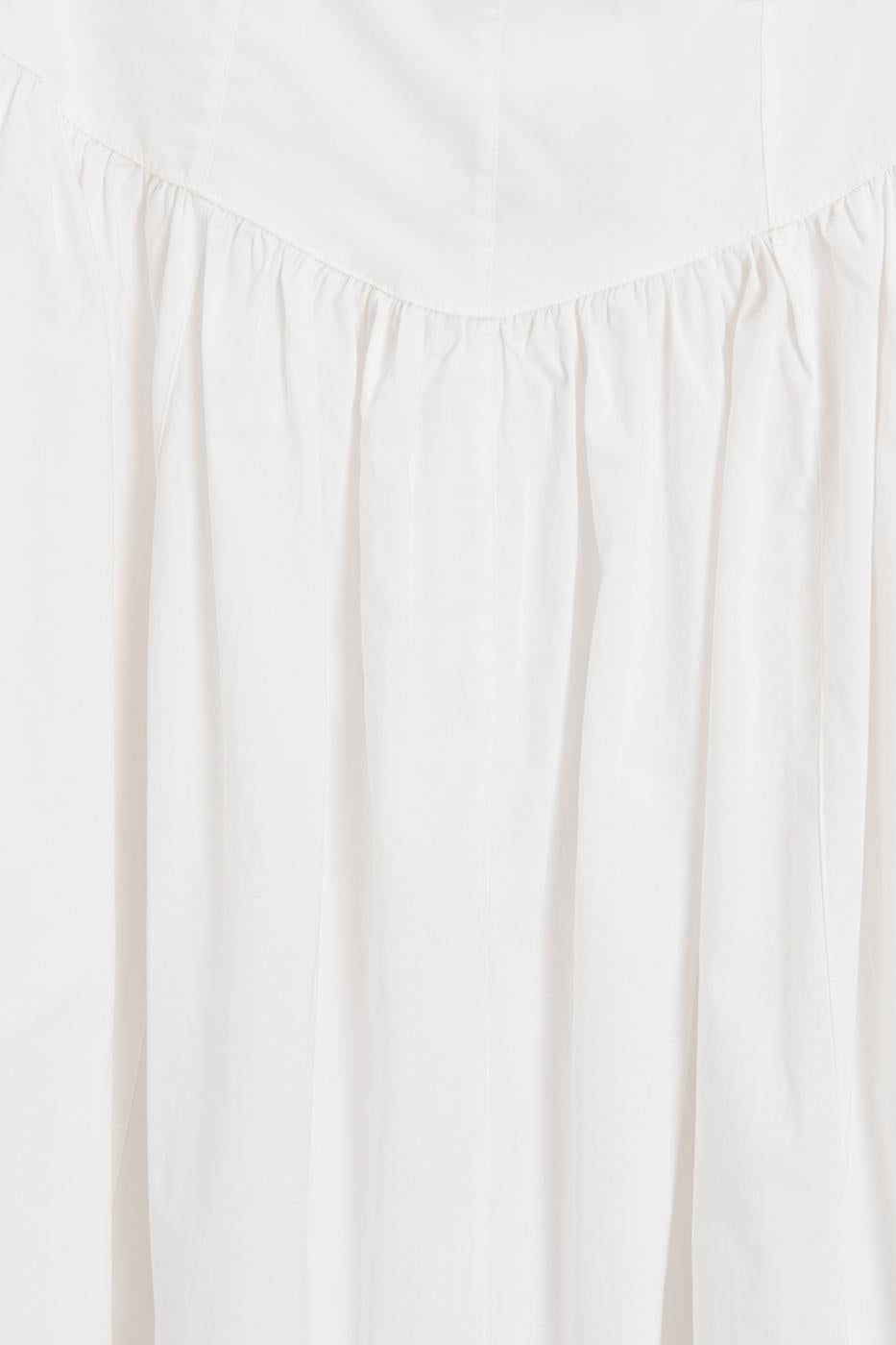 100% Cotton Strapless Midi Dress White