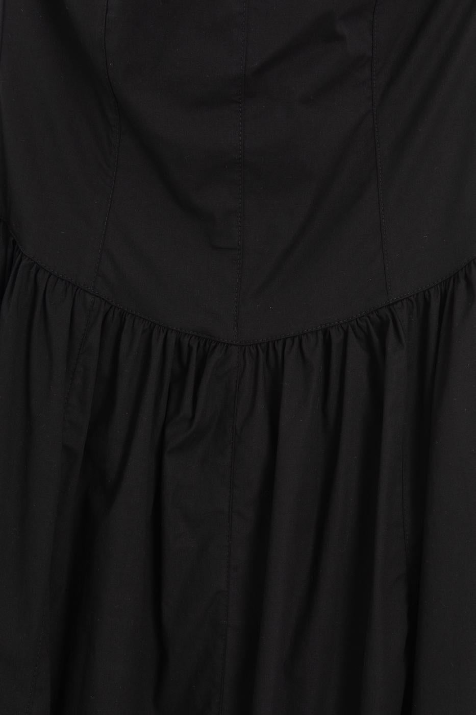100% Cotton Strapless Midi Dress Black