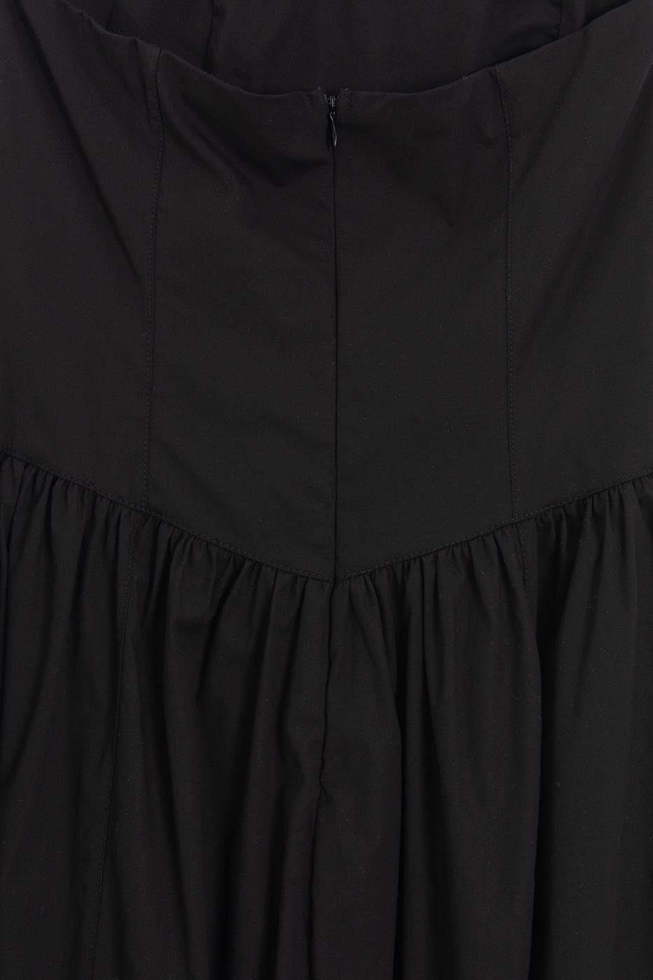 100% Cotton Strapless Midi Dress Black