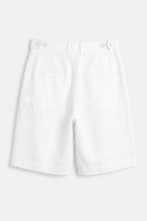 100% Linen Bermuda Shorts White