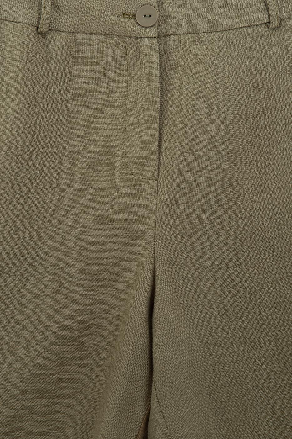 100% Linen Bermuda Shorts Khaki