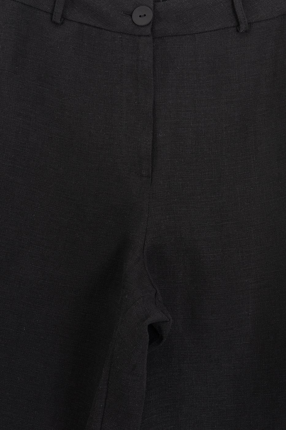 100% Linen Bermuda Shorts Black