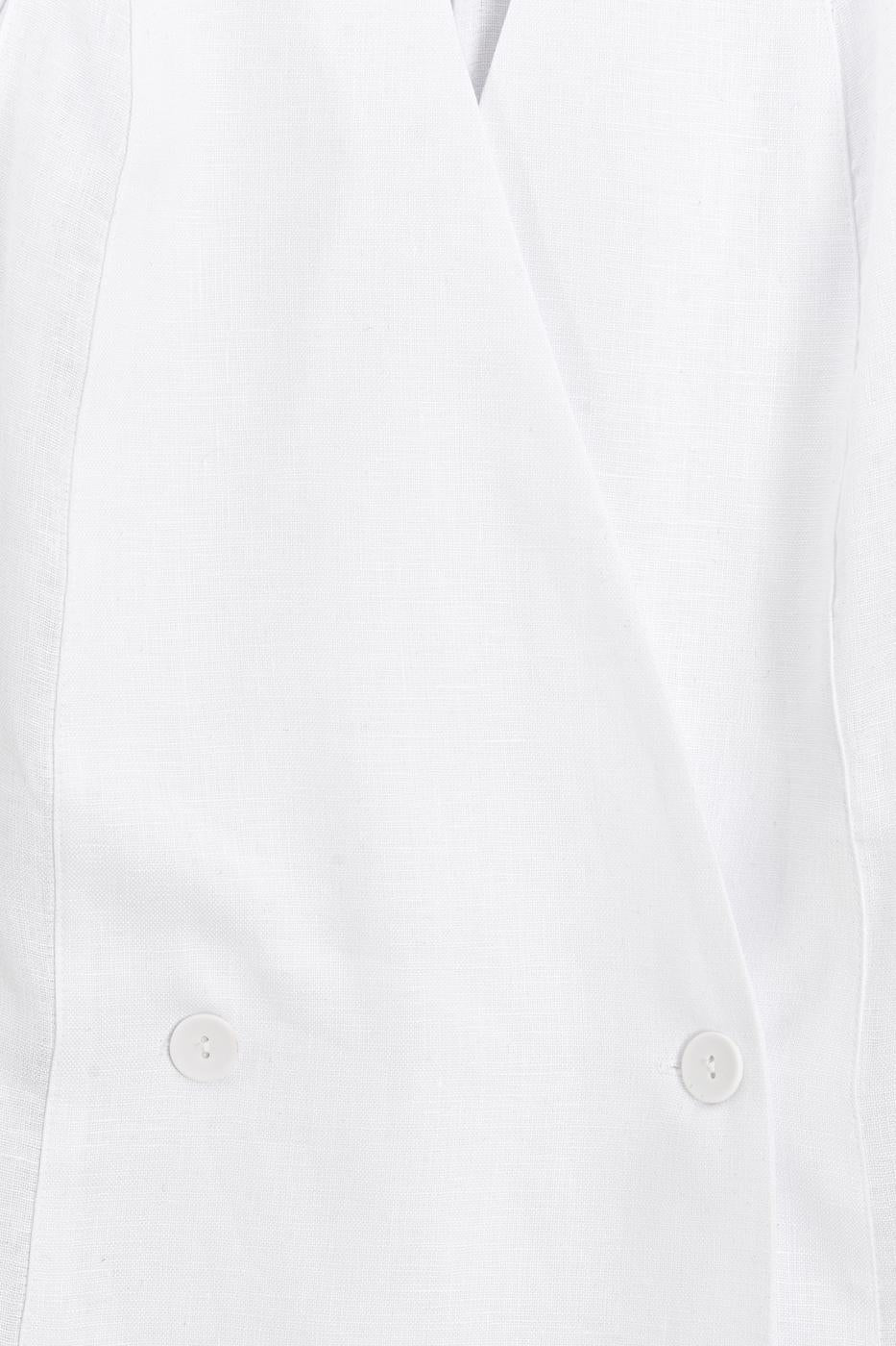 100% Linen Double-Breasted Vest White
