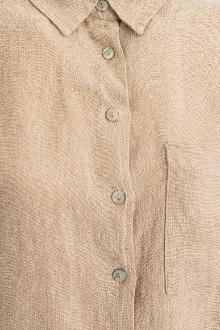 100% Linen Oversize Shirt Beige