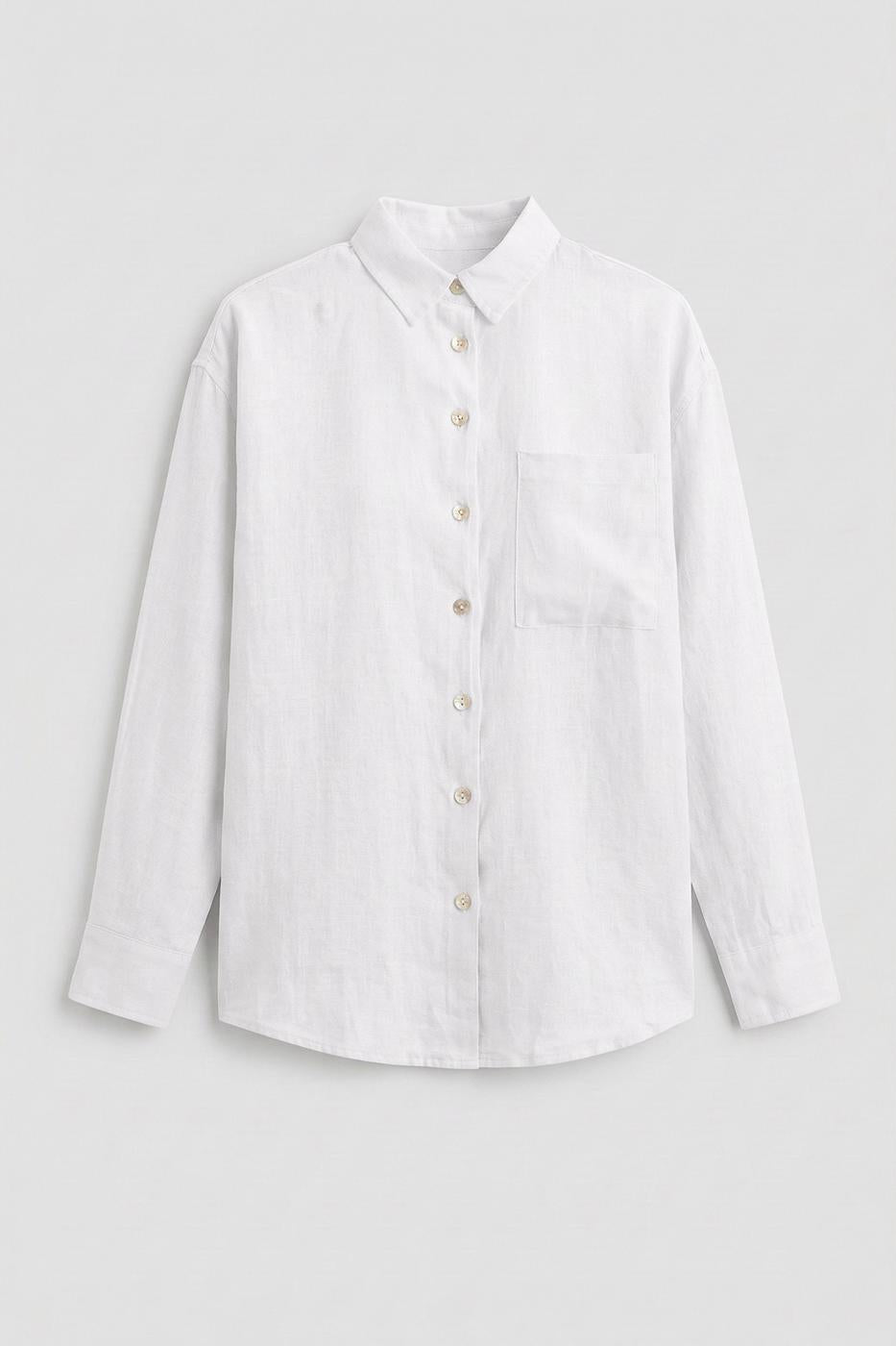 100% Linen Oversize Shirt White