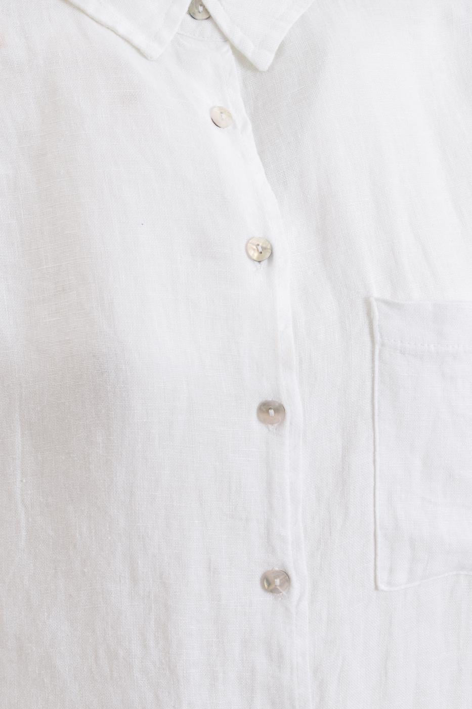 100% Linen Oversize Shirt White