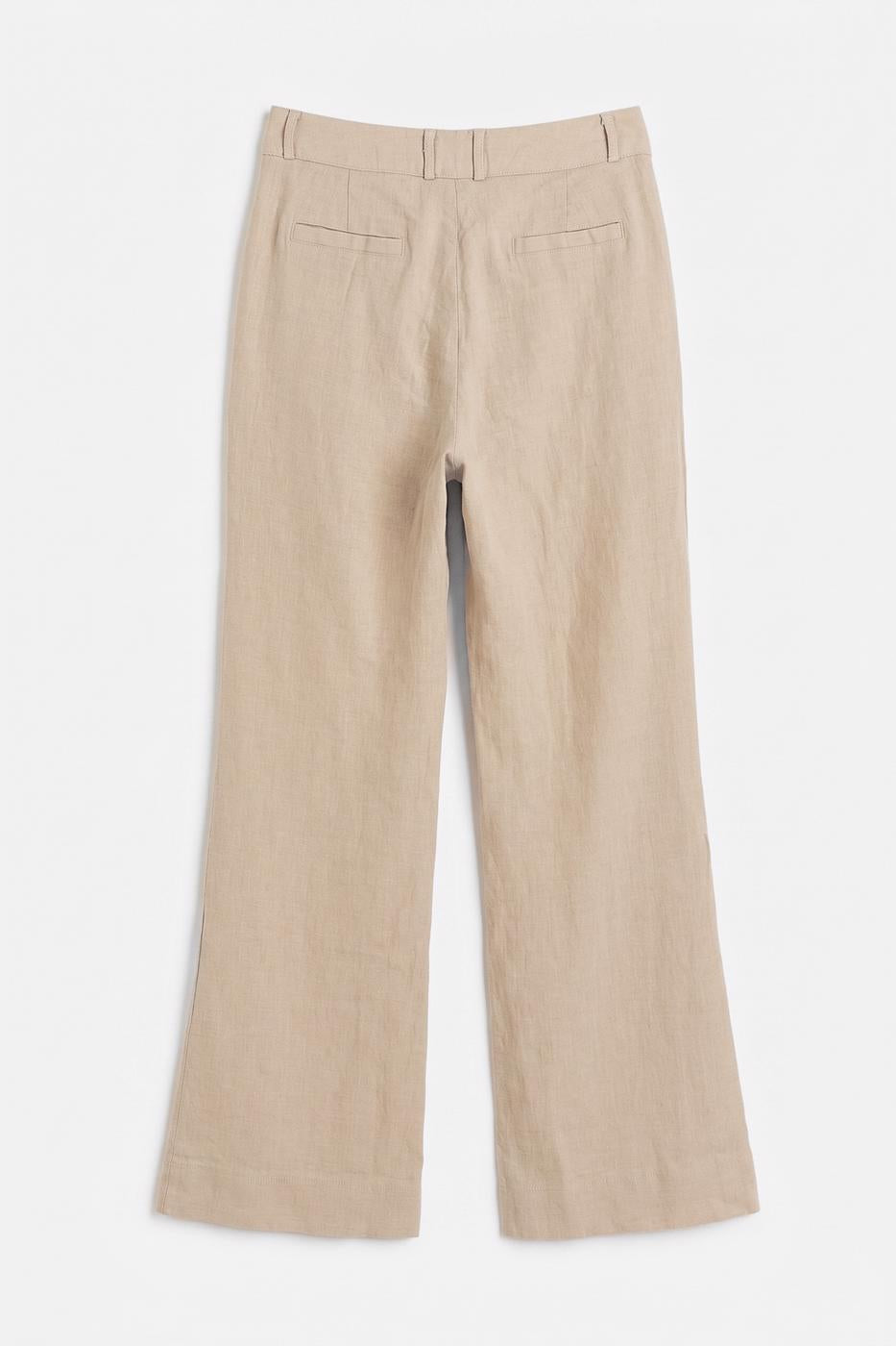 100% Linen Trousers Beige