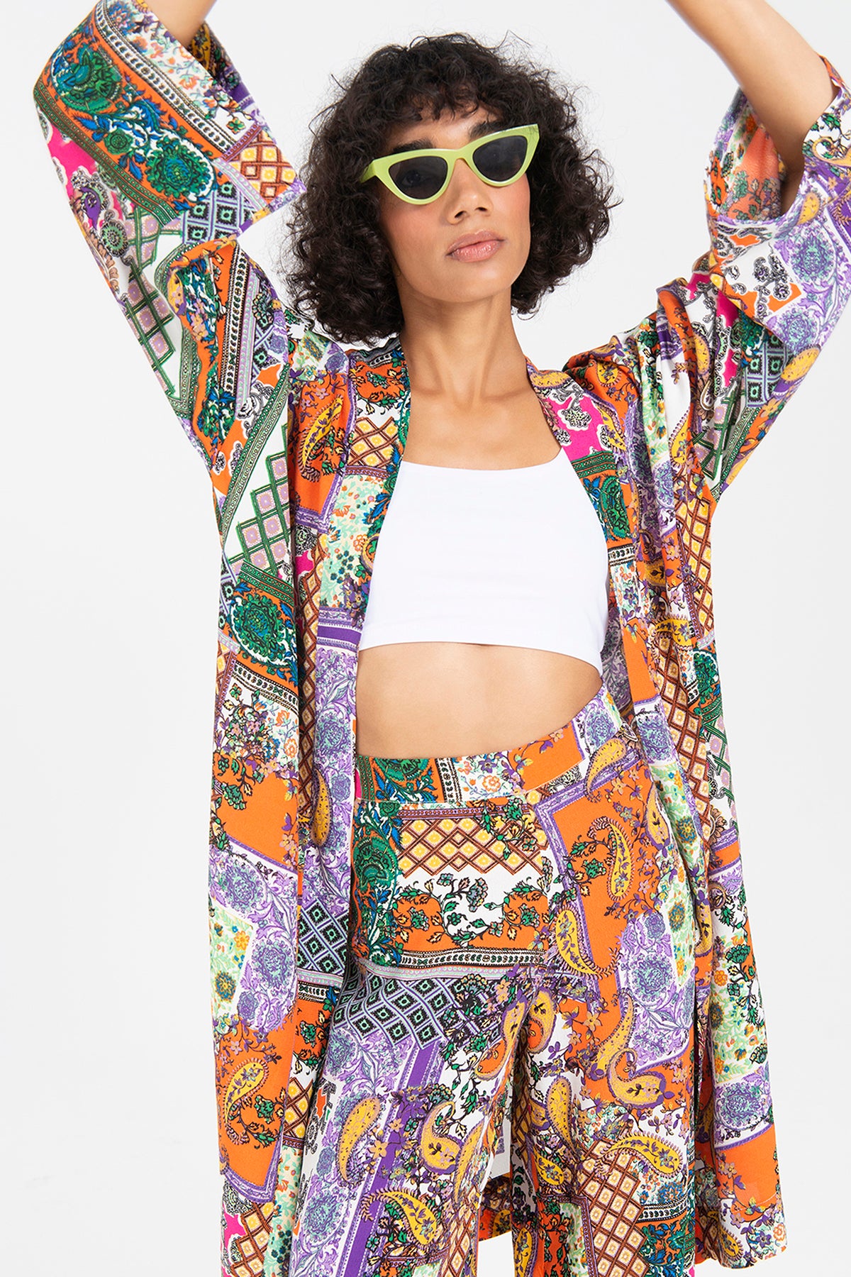 Desenli Midi Kimono