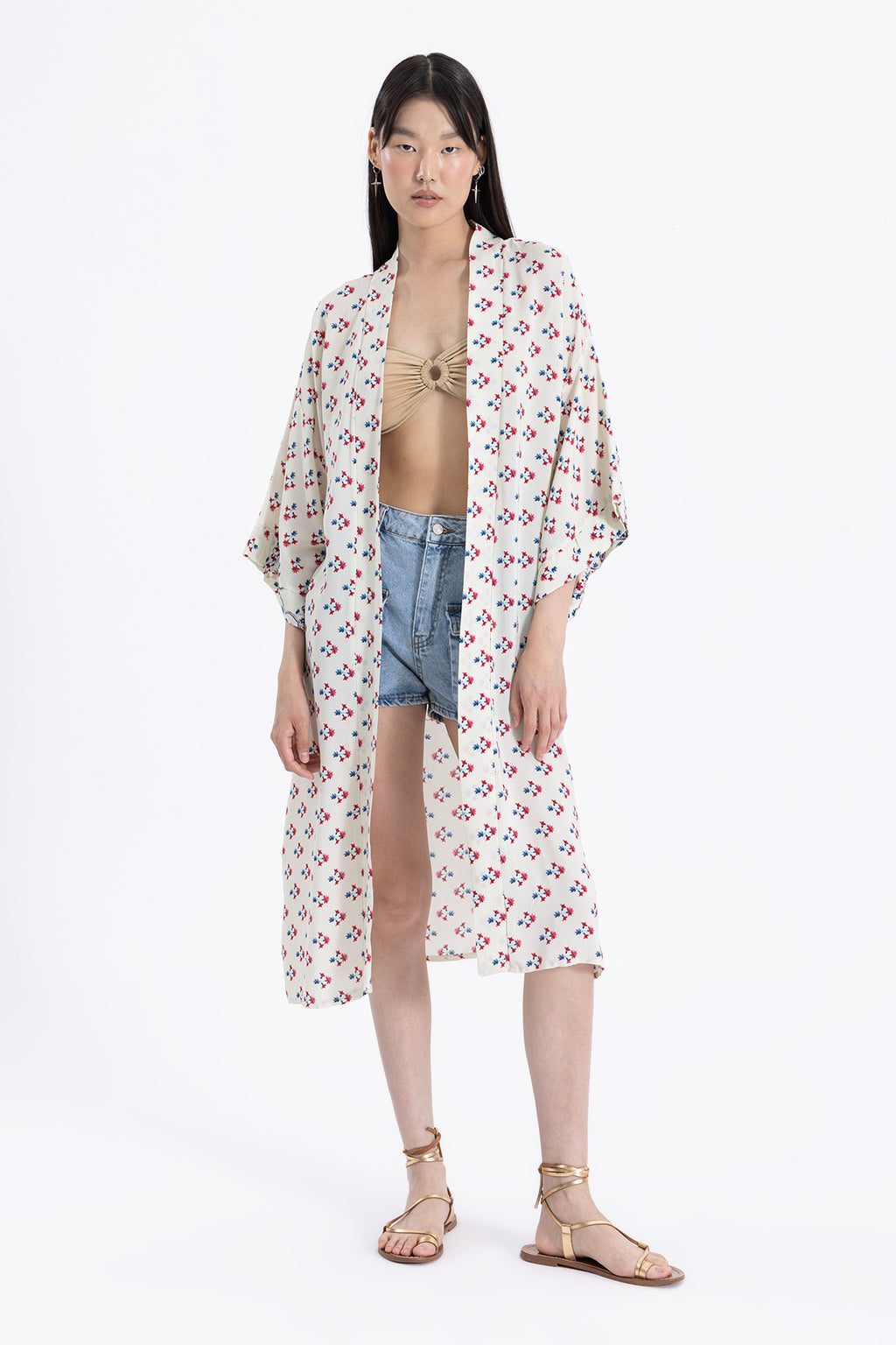Floral Print Kimono