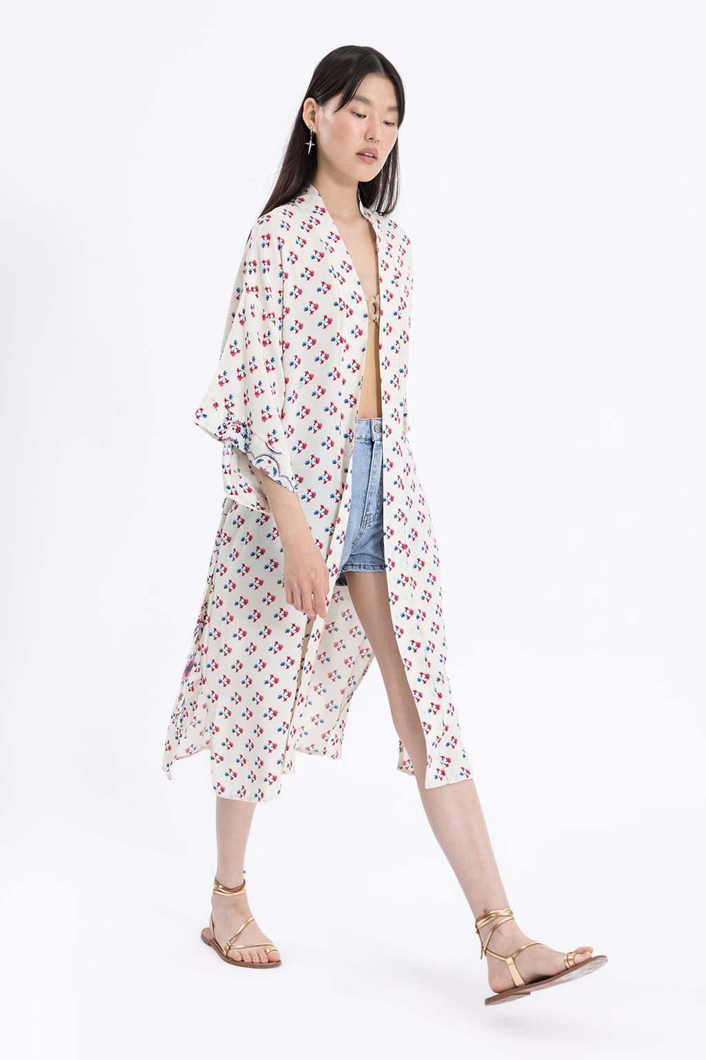 Floral Print Kimono