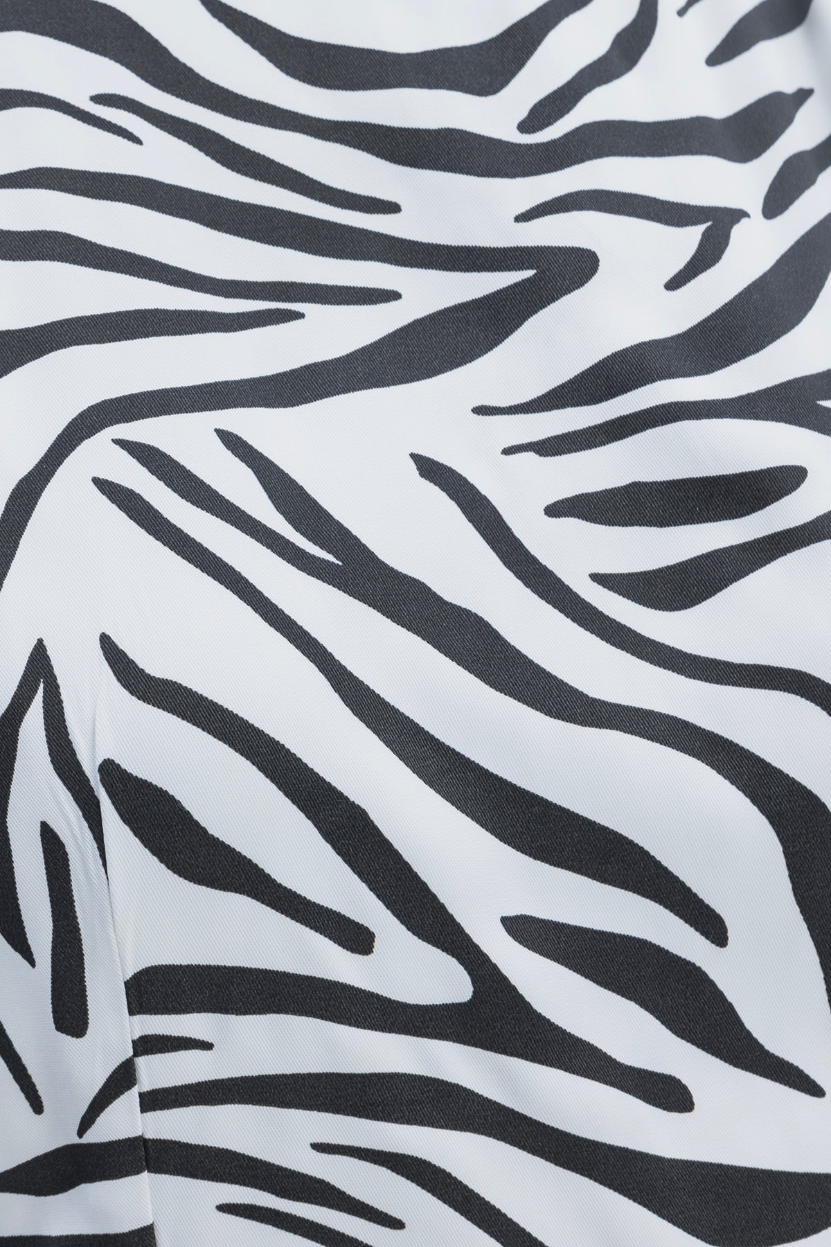 Saten Zebra Desenli  Mini  Elbise