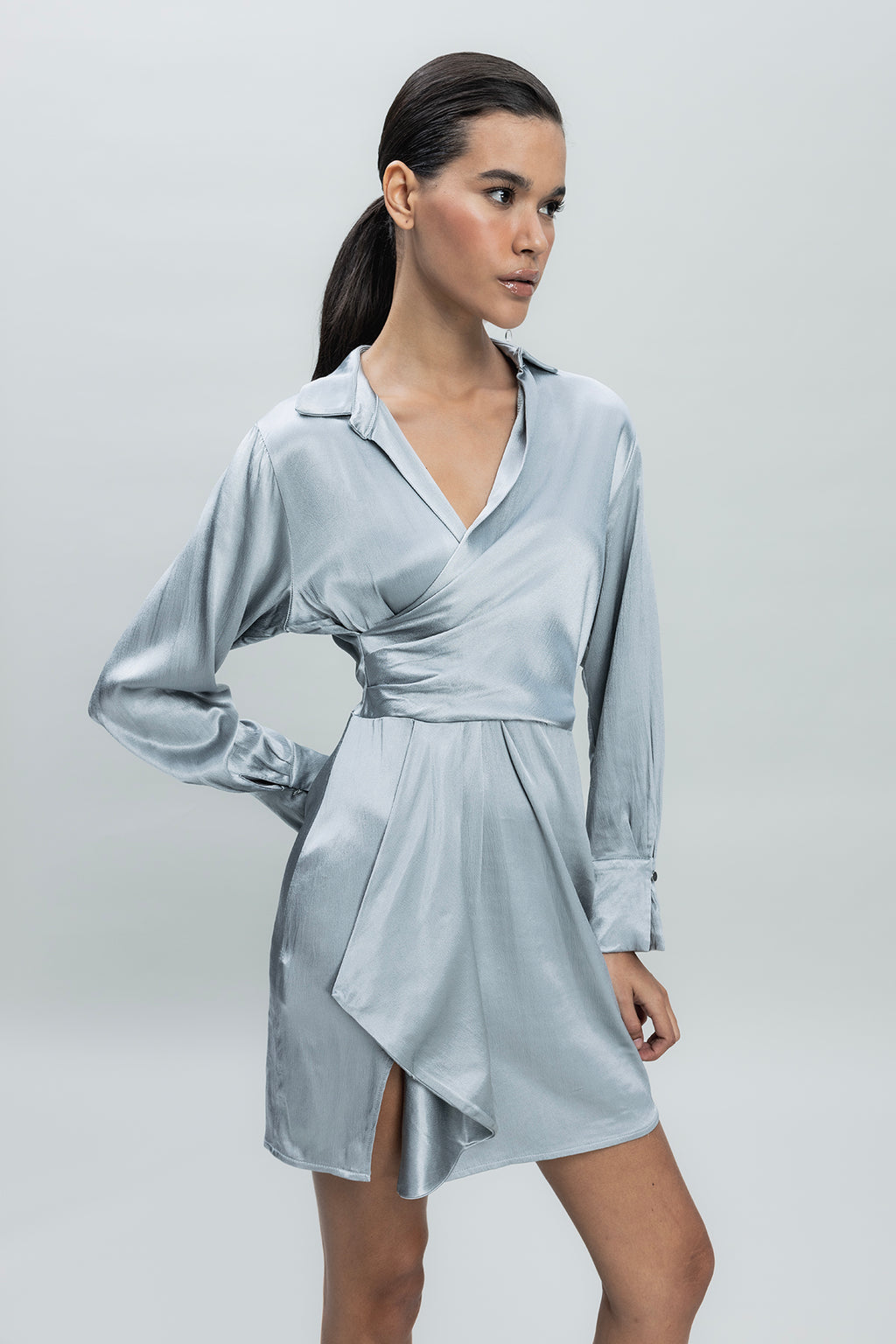 Saten Mini Elbise