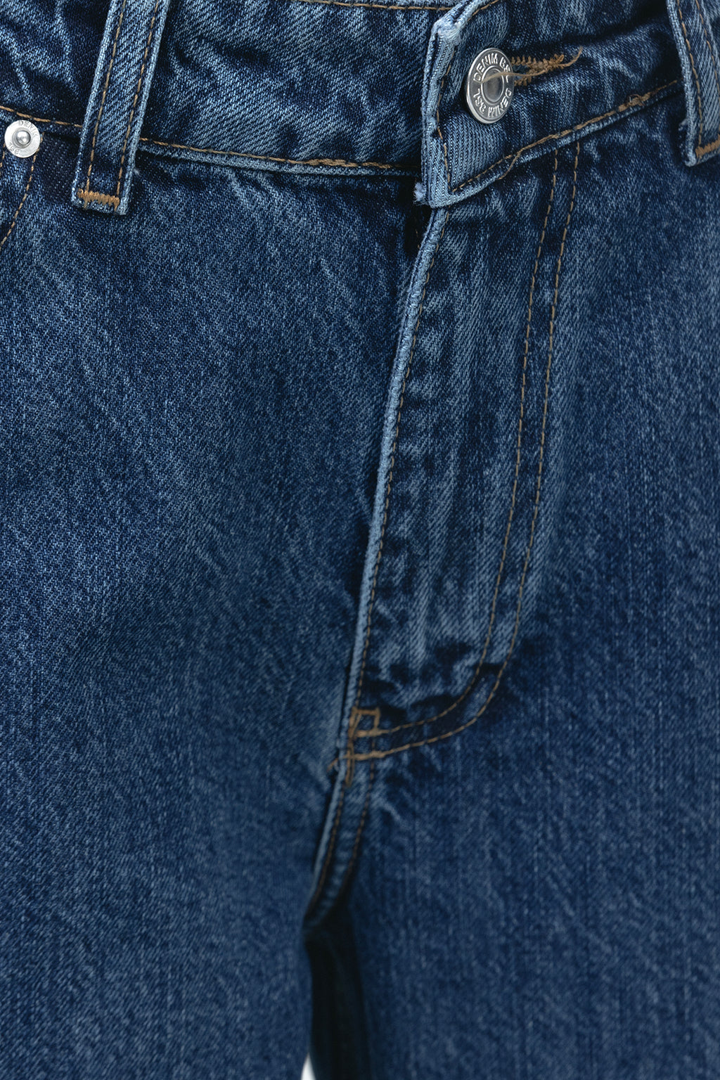 Regular Waist Straight Leg Denim Trousers