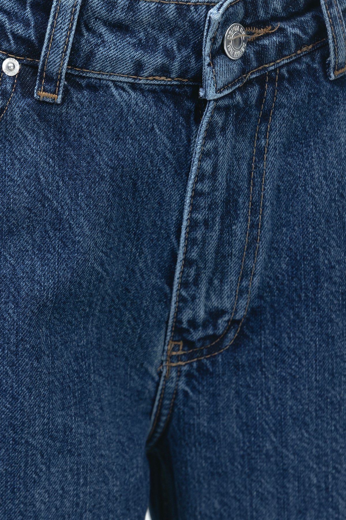 Regular Waist Straight Leg Denim Trousers