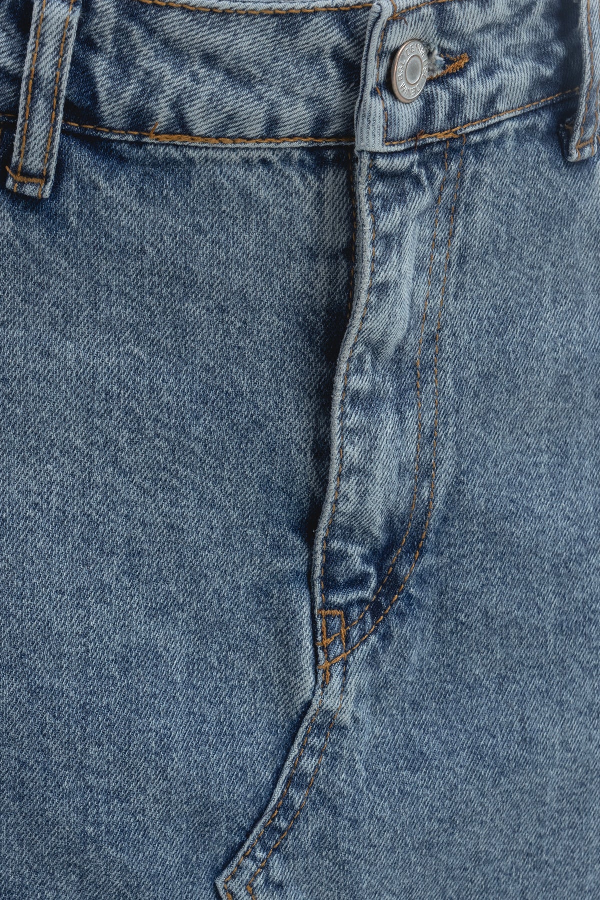 Yırtmaçlı Denim Etek