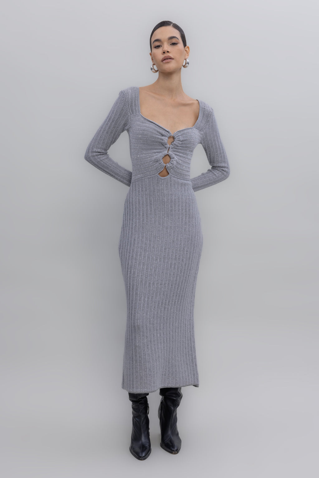 Sparkly Midi Knit Dress