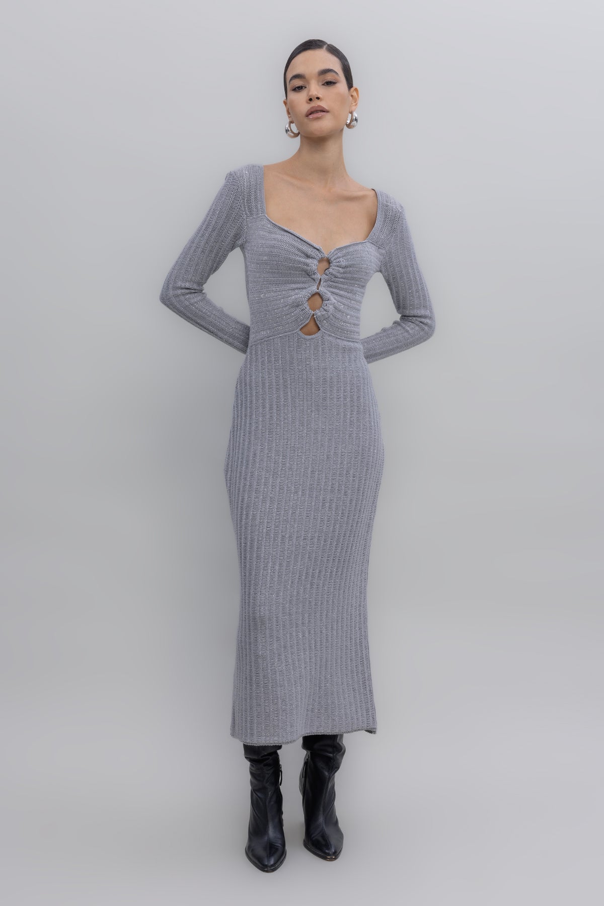 Sparkly Midi Knit Dress
