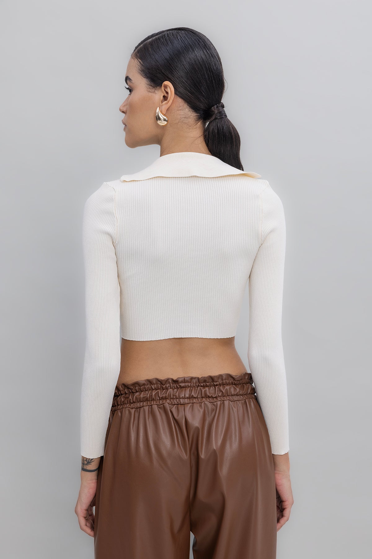 Yakalı Crop Top