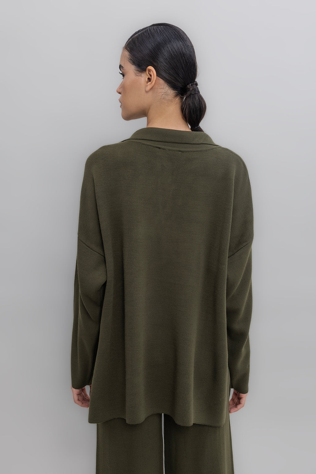 Collared Oversize Knit Sweater
