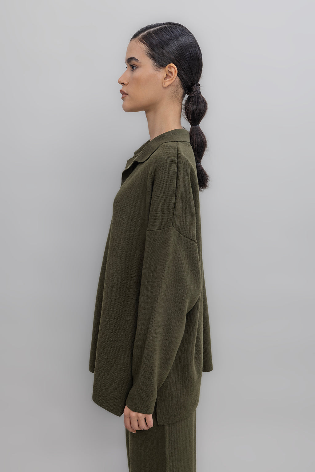 Collared Oversize Knit Sweater