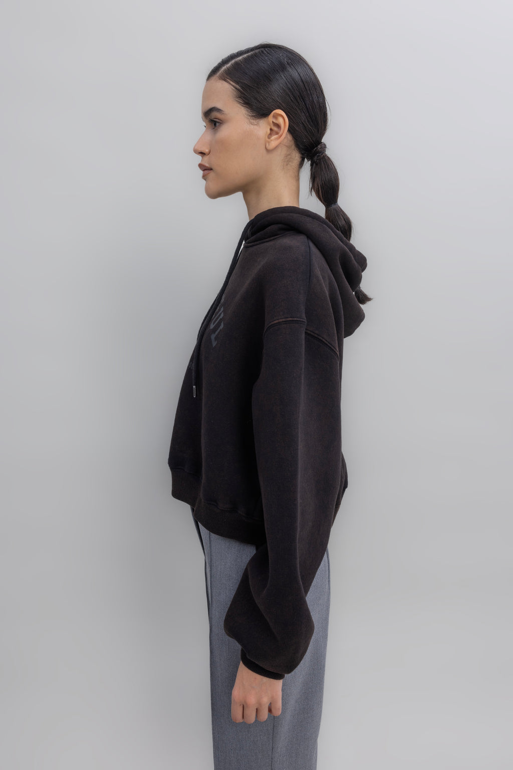 Kapüşon Baskı Detaylı Şardonlu Sweatshirt