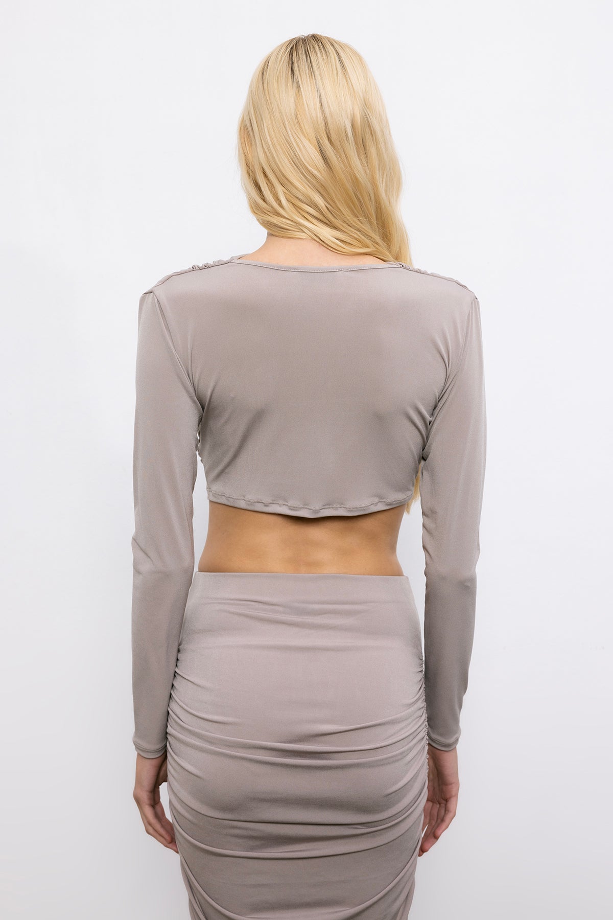 Deep Neck Crop Blouse