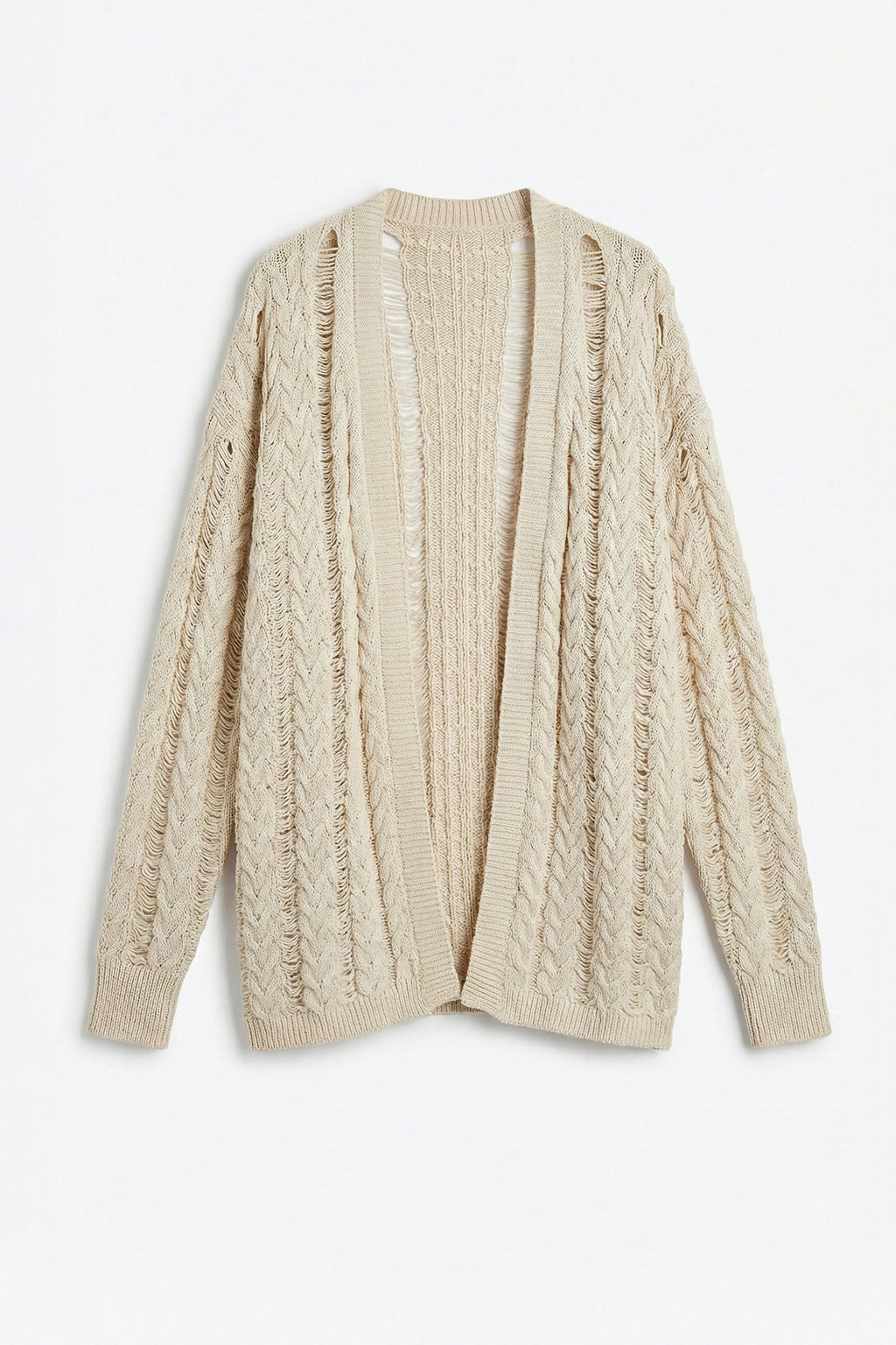Varaklı Ajurlu Oversize Hırka