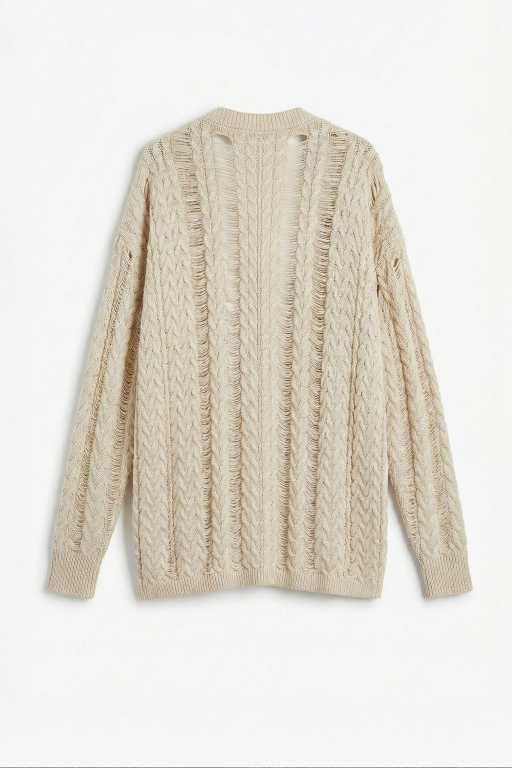 Varaklı Ajurlu Oversize Hırka