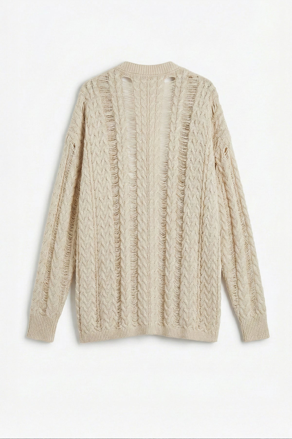 Varaklı Ajurlu Oversize Hırka