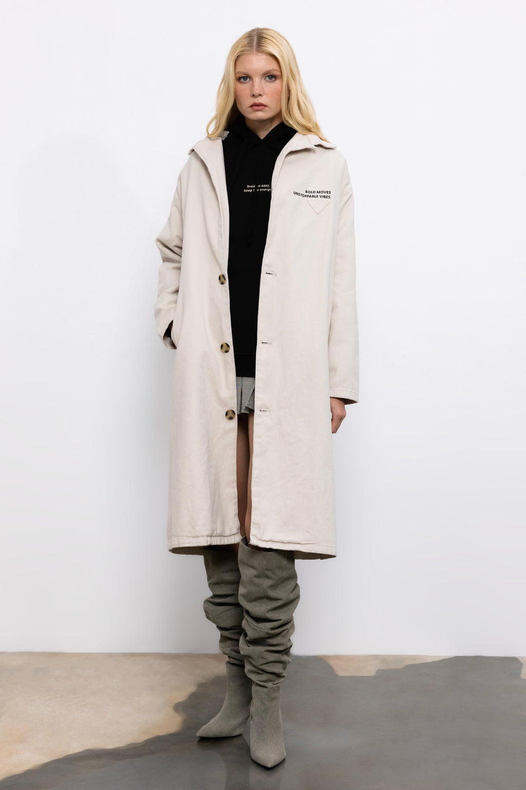 Printed Oversize Trench Coat