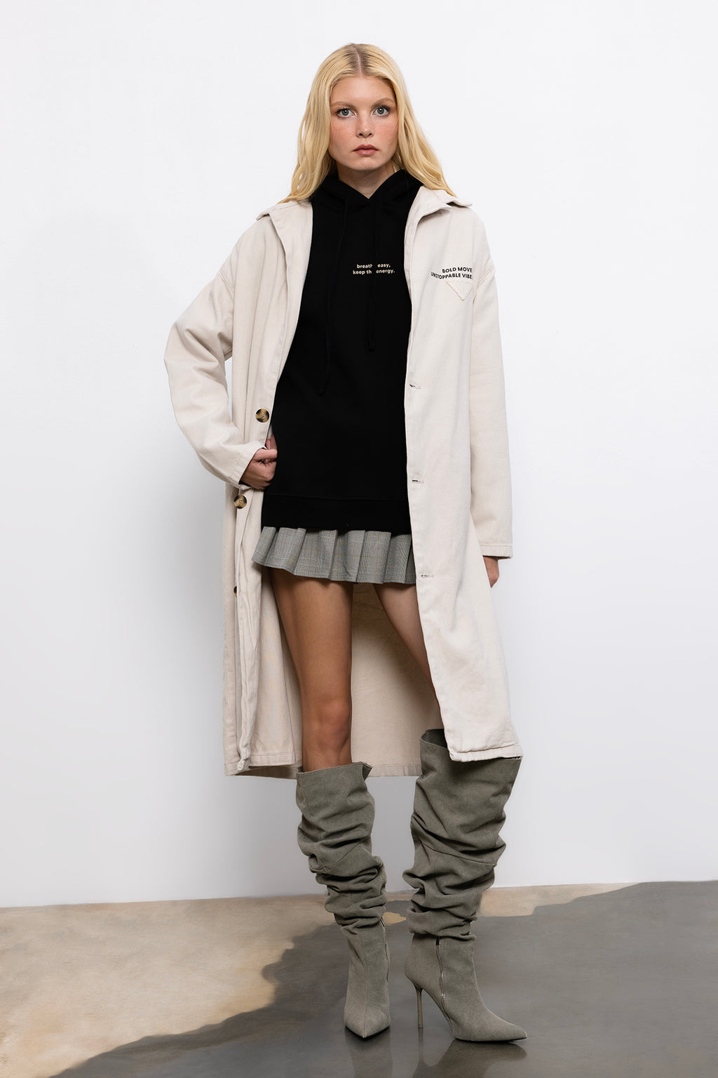 Printed Oversize Trench Coat