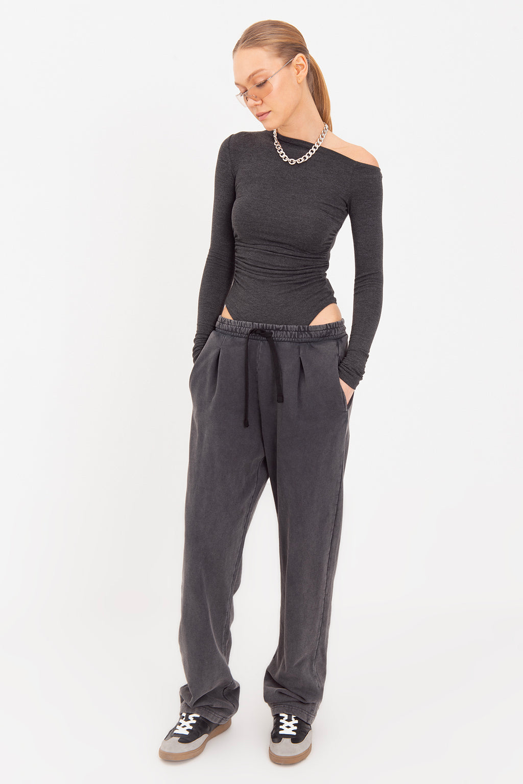 Washed Pleated Trousers