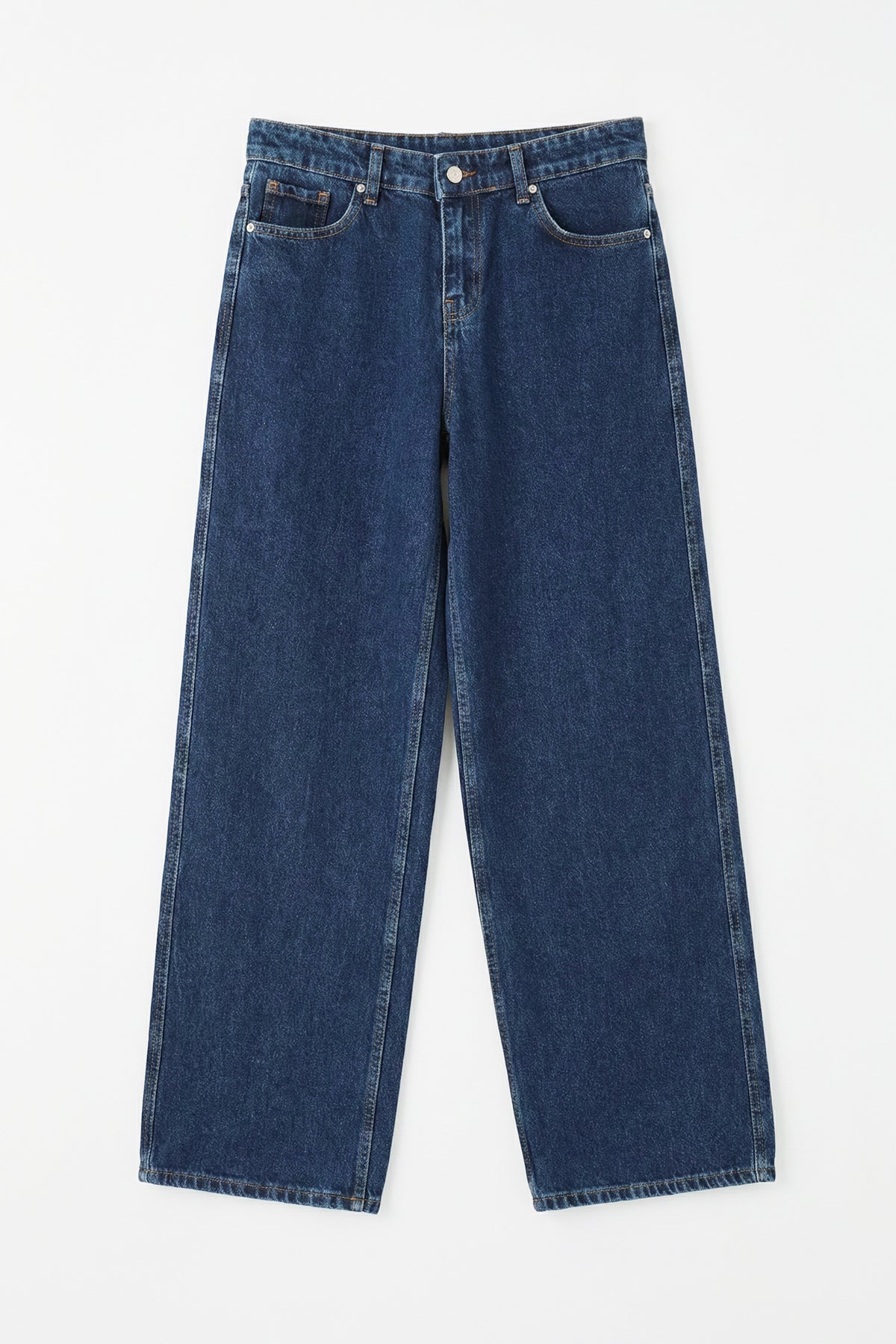 Straight-Cut Denim Pants