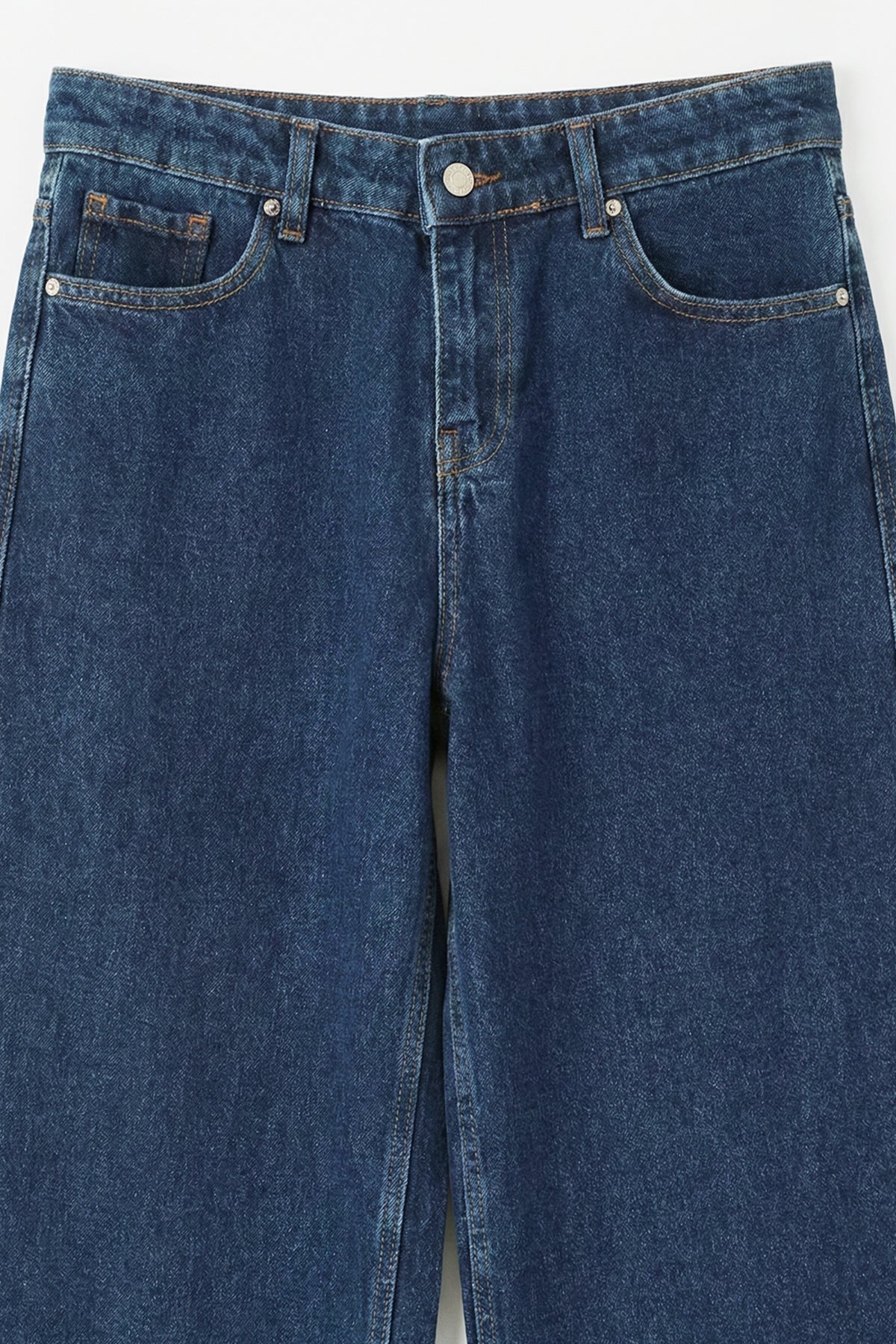 Straight-Cut Denim Pants