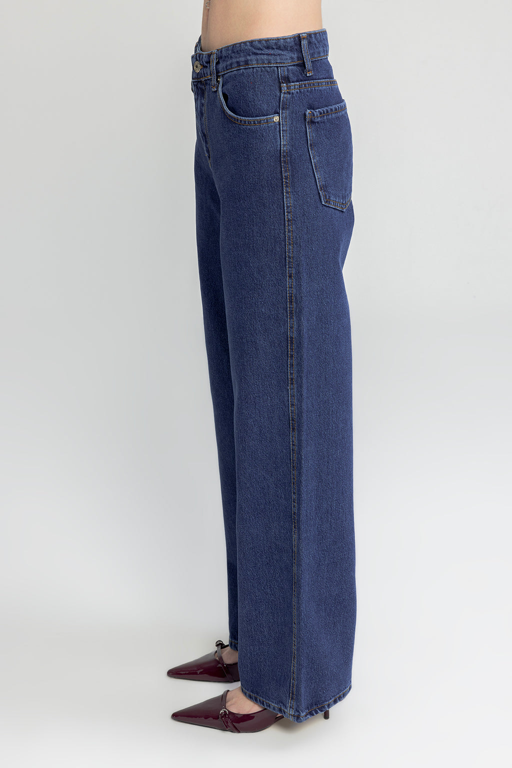 Straight-Cut Denim Pants