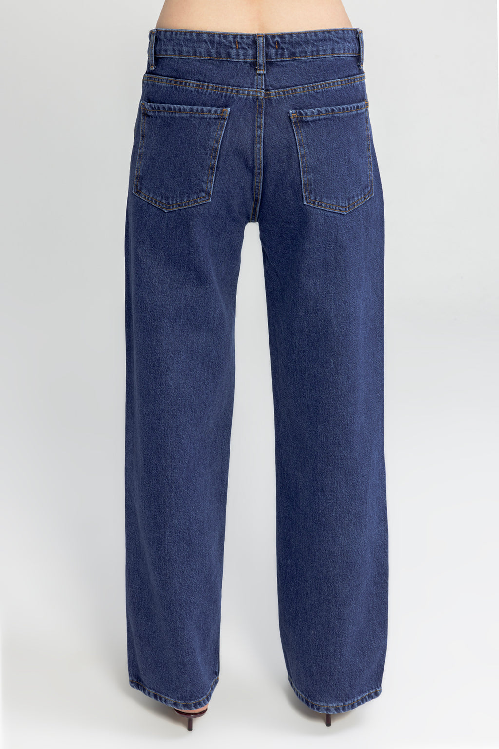 Straight-Cut Denim Pants
