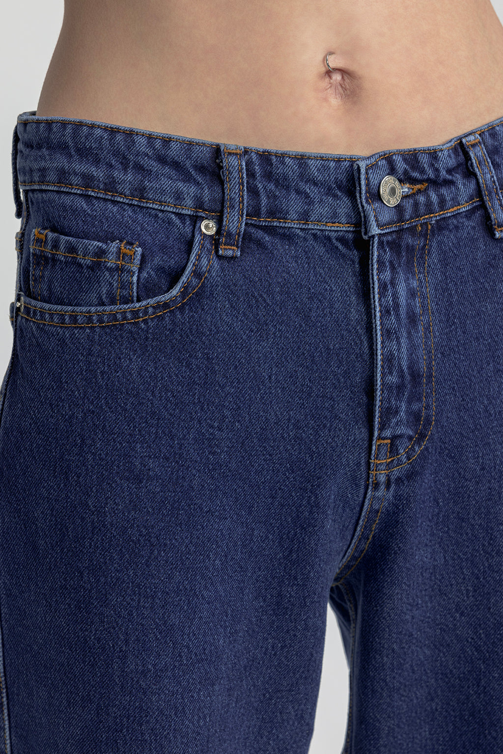 Straight-Cut Denim Pants