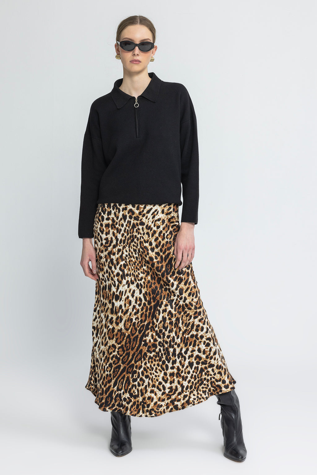 Satin Midi Skirt