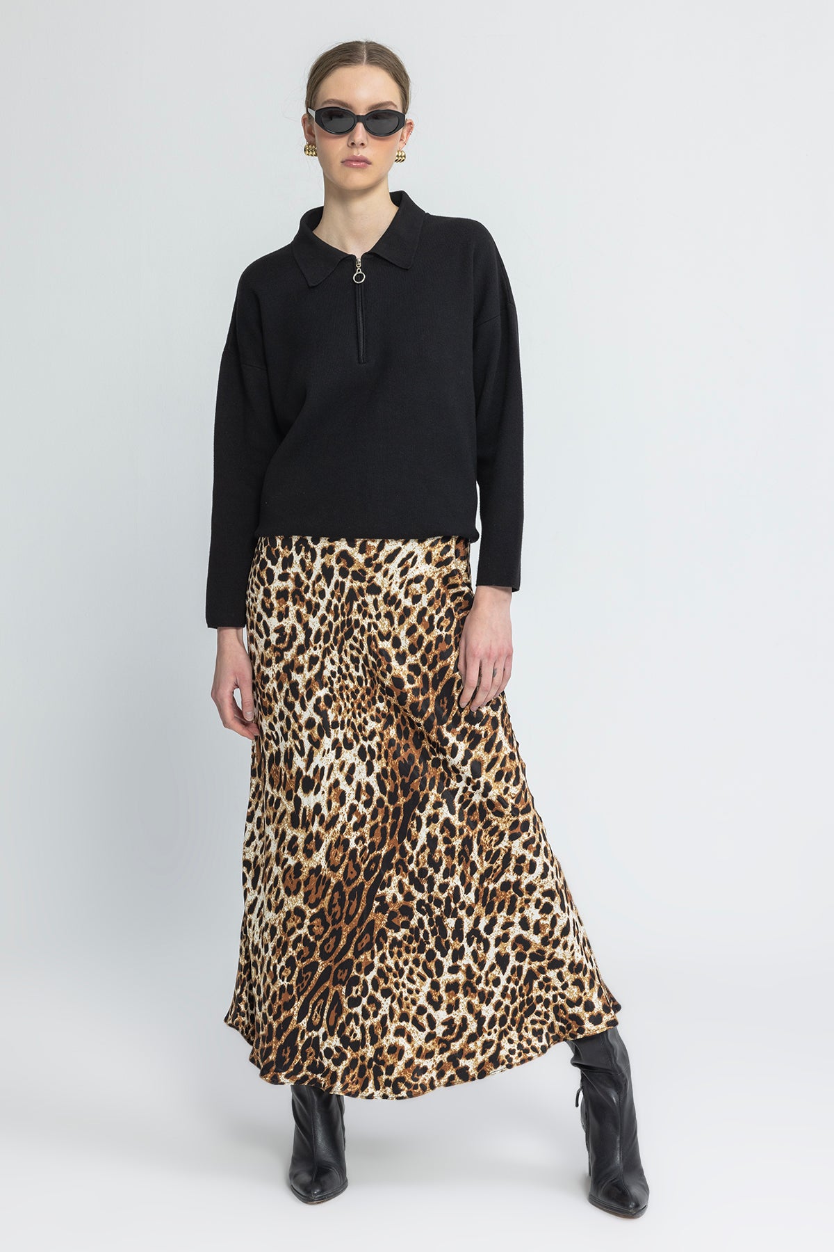 Satin Midi Skirt