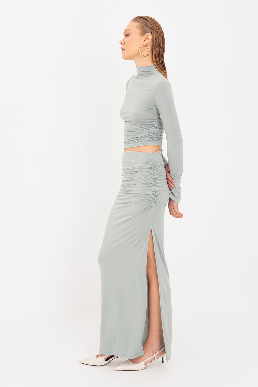 Draped Midi Skirt