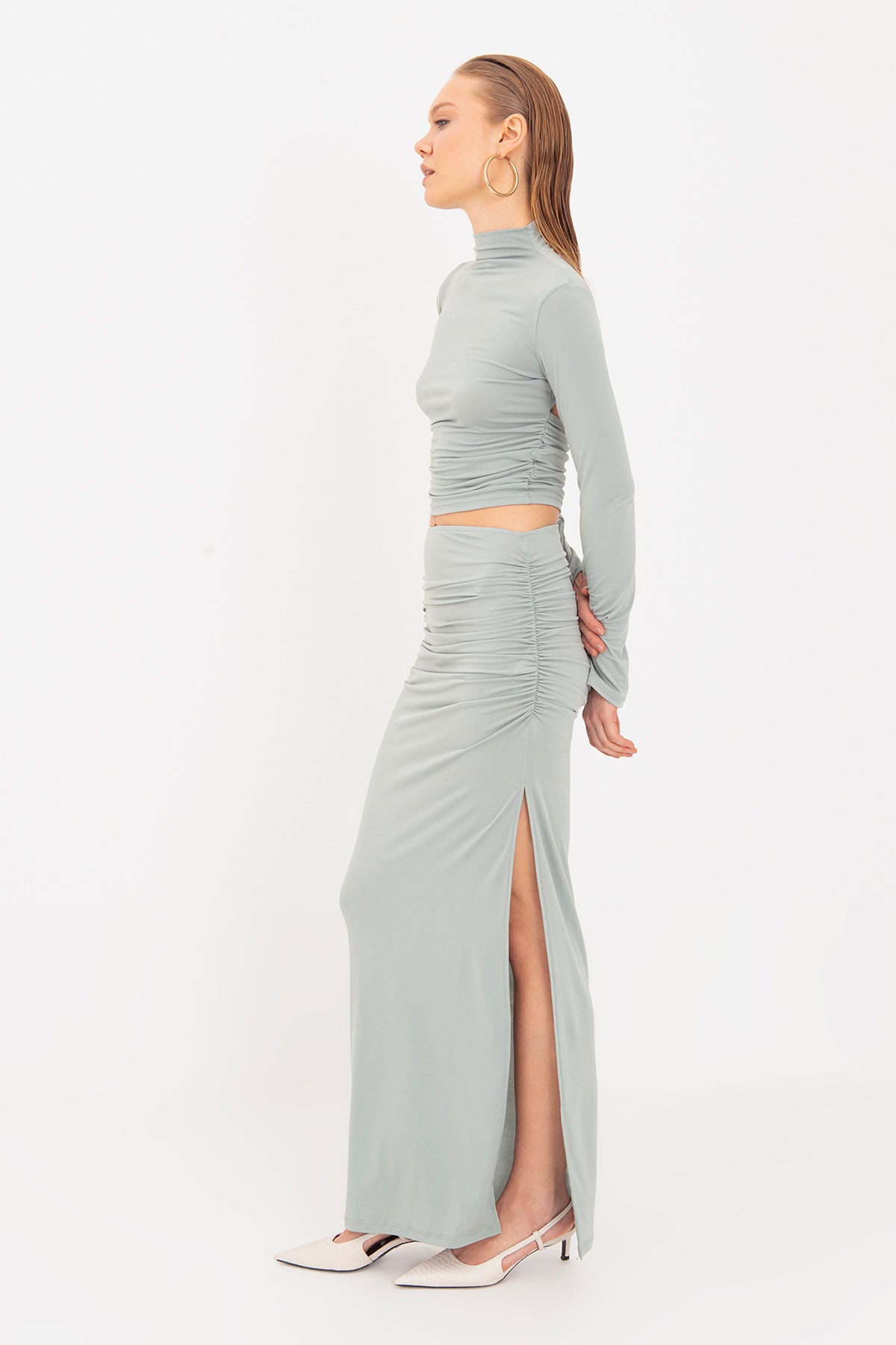 Draped Midi Skirt