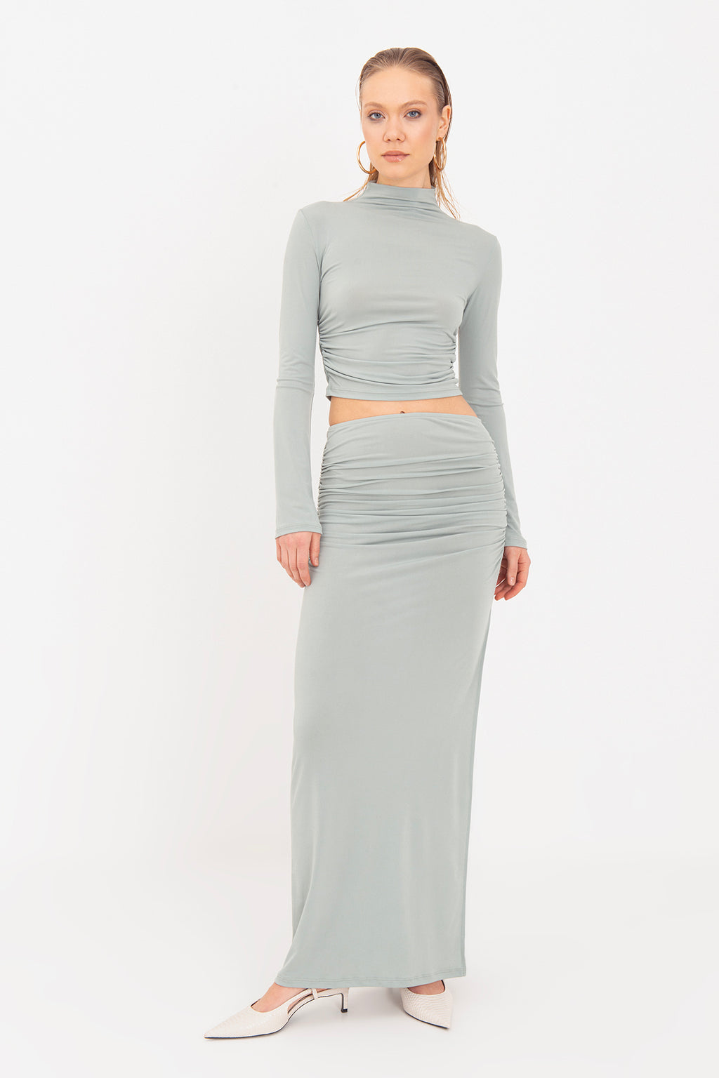 Draped Midi Skirt