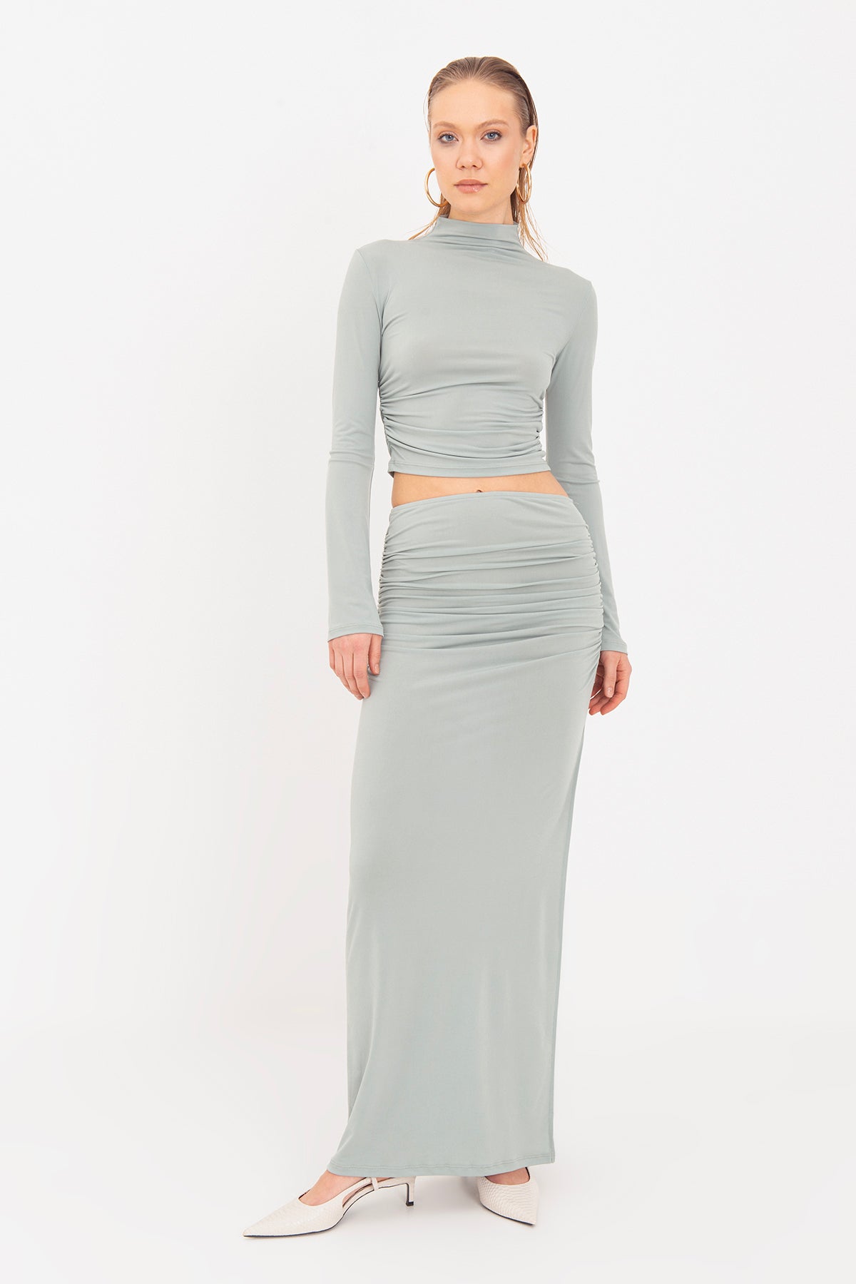 Draped Midi Skirt