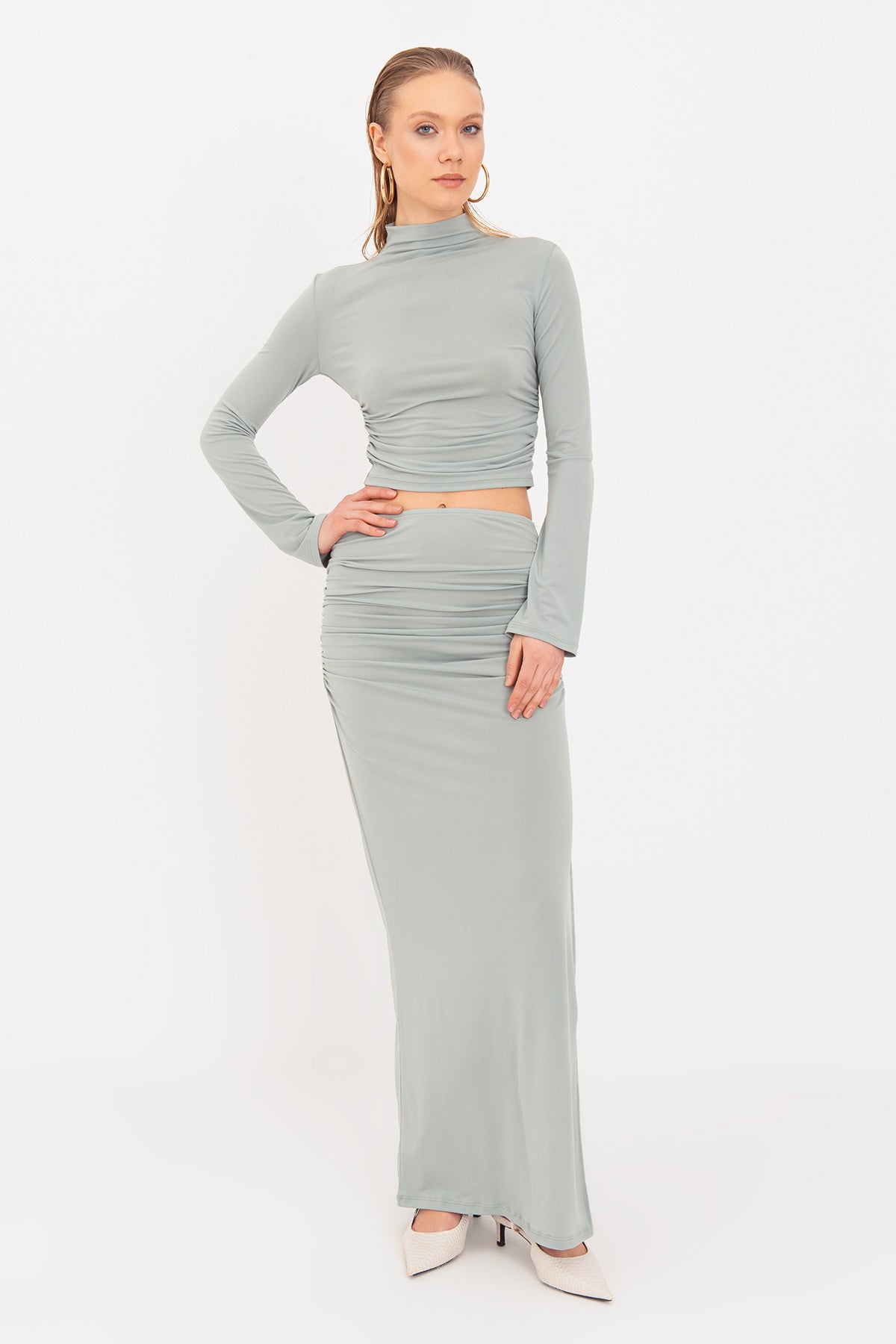 Draped Midi Skirt