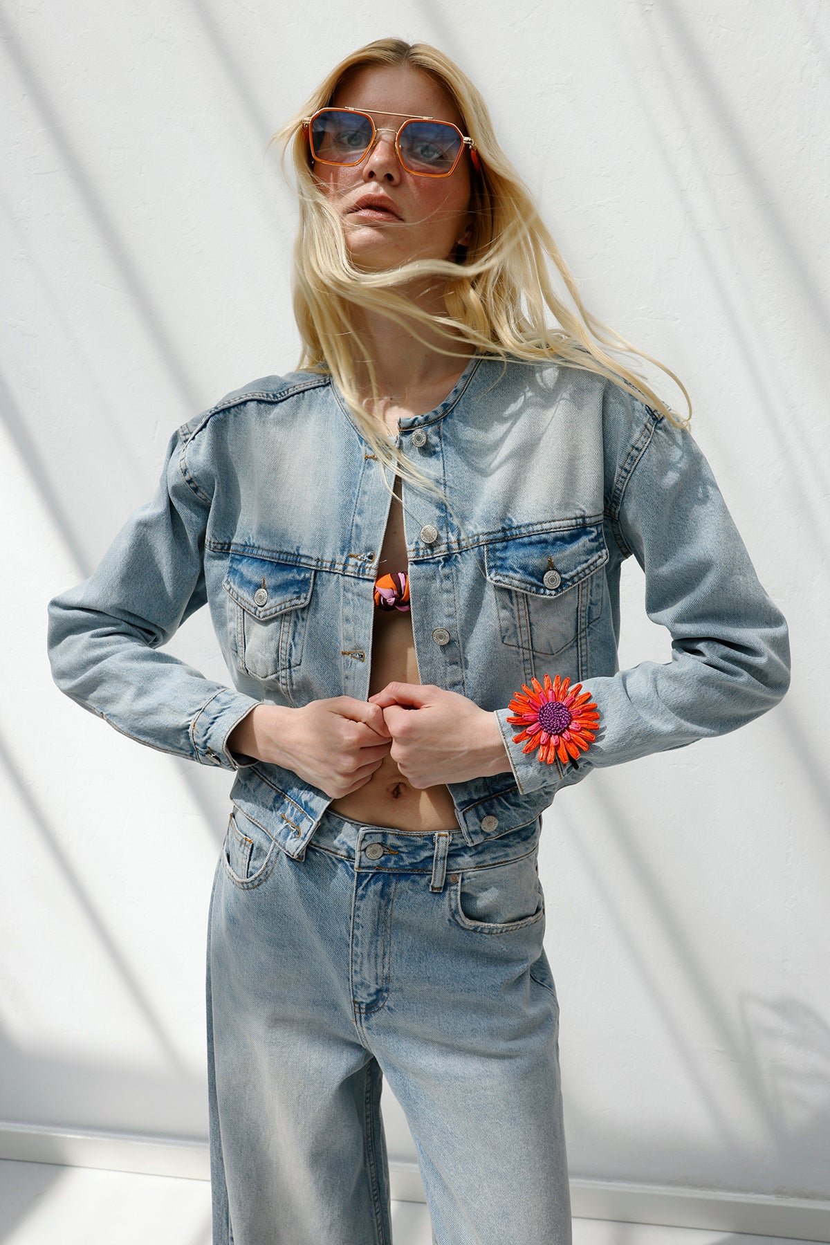 Yıkama Efektli  Denim Mont